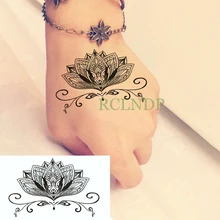 Étanche Tatouage Temporaire Autocollants fleur de Lotus Totems faux Tatto Flash Tatoo Tatouage Main Pied Arrière