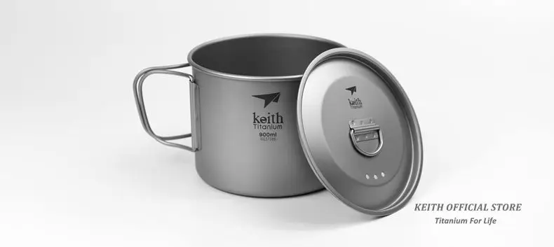 Canecas de Água de Titânio ao ar Livre com Alças Tampas de Titânio Copos de Acampamento Caneca de Viagem Keith Dobráveis Drinkware Ultraleve Ml-900 ml 300 27 Cheap Louça para ar livre
