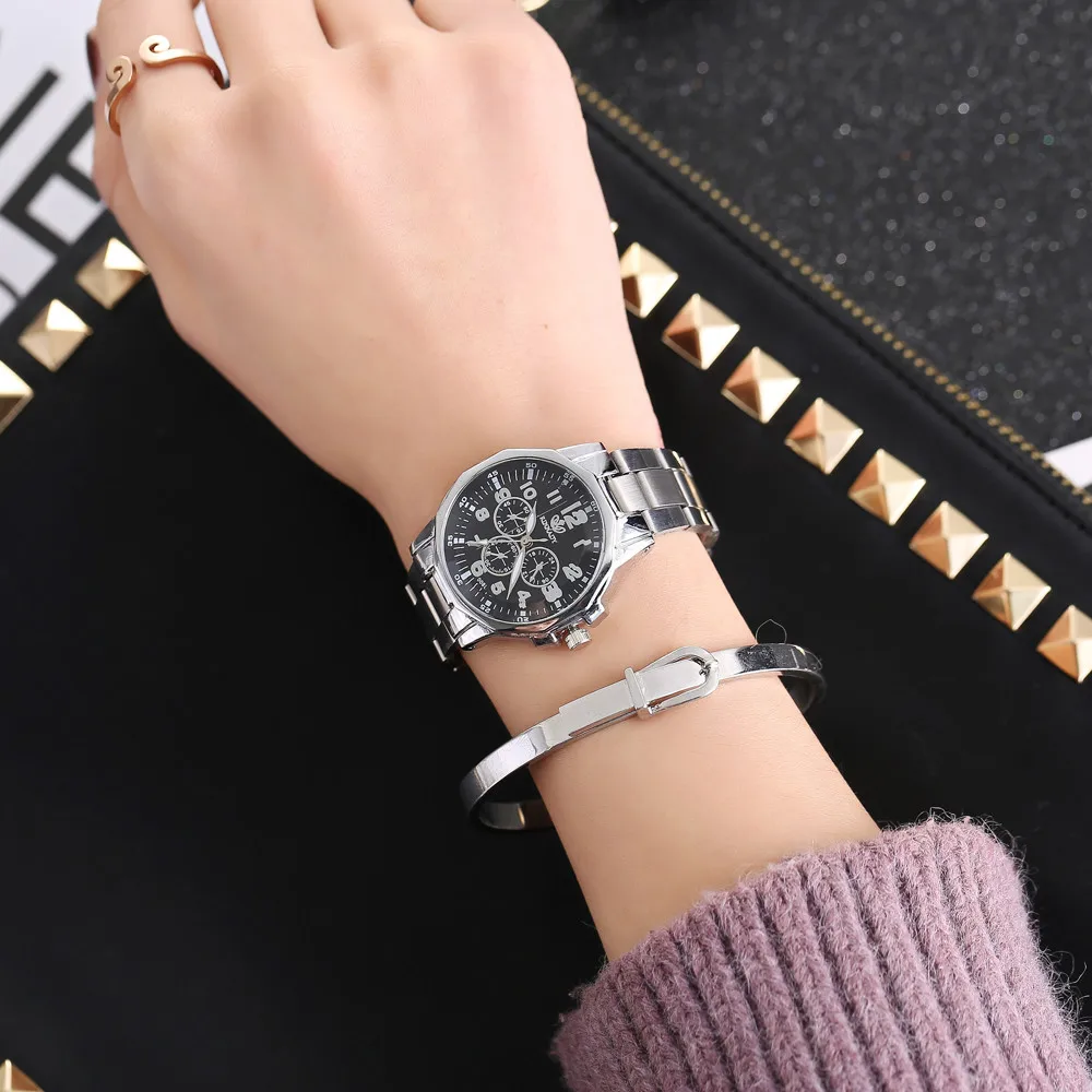 

Relogio Feminino 2018 Top Brand Fashion Quartz Watches Women Gold Geneva Watch Casual Stainless Steel Dress Wristwatches &Ff