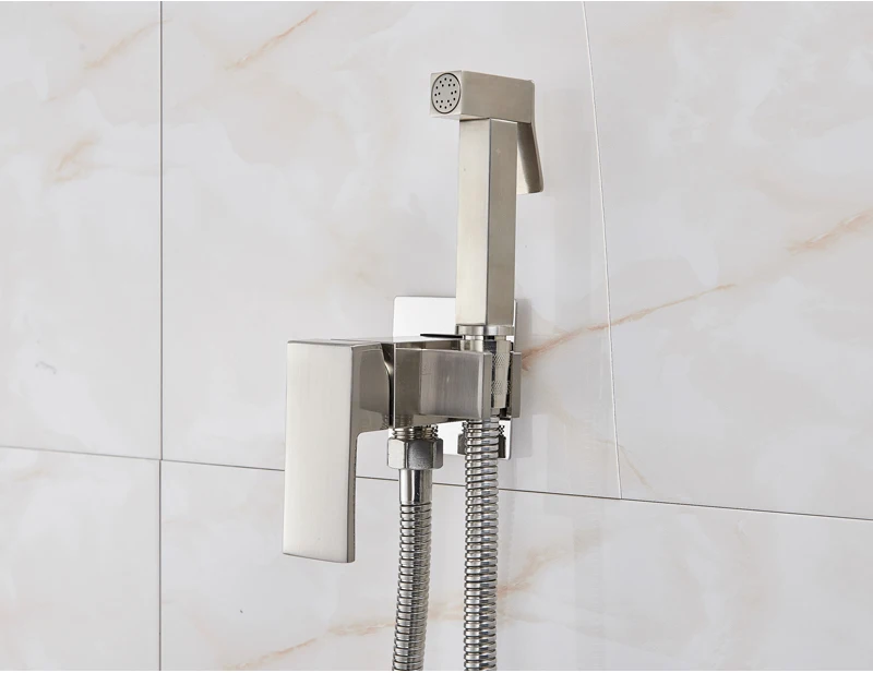 Solid Brass Square Shower Sprayer Head Tap Bidet In 4 Colors