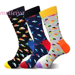 MEI LEI YA 1 пара Горячие Harajuku мужские носки хлопок осень-зима мужские хлопковые носки Цвет Соответствующие мужские и мужские длинные носки