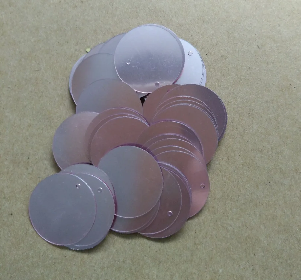 Buy 100g 25mm flat round sequins, satin pink from