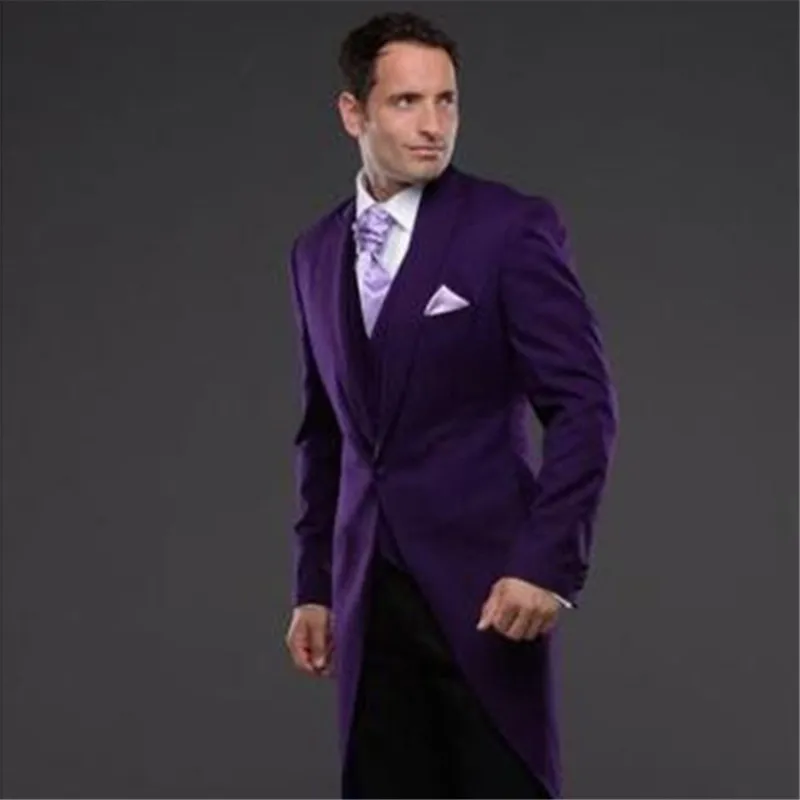 Long Purple Blazer Trousers Tailcoat 1 