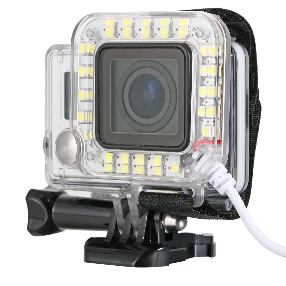 Lbkafa USB 20 светодиодный заполнить кольцо объектива вспышкой для GoPro Hero 4 3+ Камера чехол с ремешком лампа для GoPro Light Go Pro Интимные аксессуары