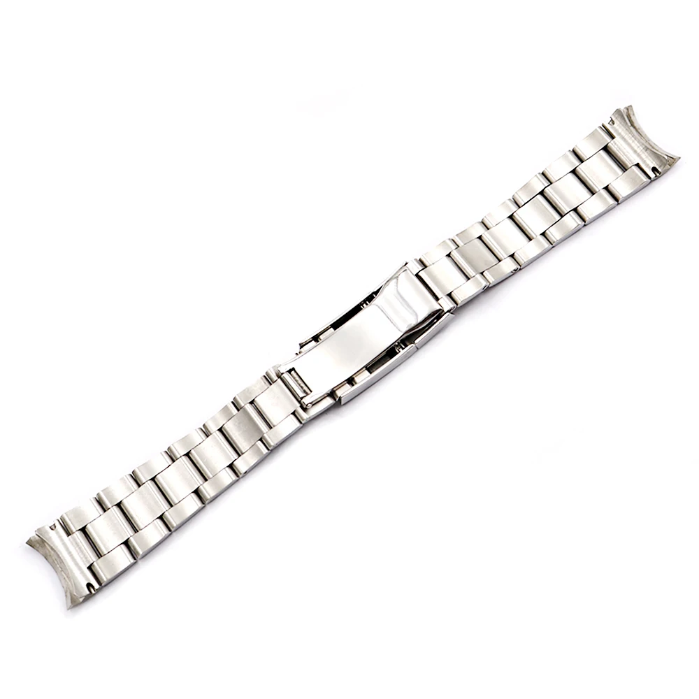 Rolamy 20 21mm Watch Band Silver Brushed 316L Solid Stainless Steel Watchband Belt Strap Bracelets For Submariner Wholesale