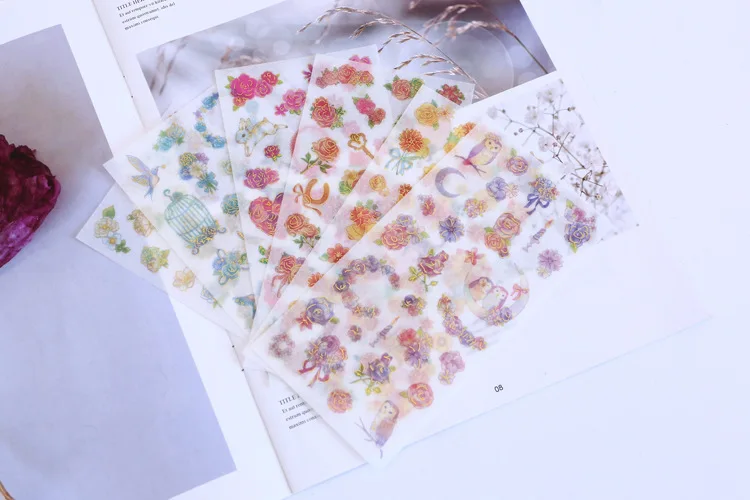 

6pcs Owl flowers paper Organizer Calendar Diary Book Planner Sticker Scrapbook Decoration Diary Sticker papeleria sale