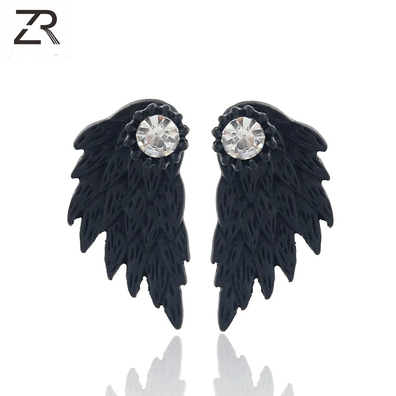 

New Fashion Angel Wings Black Gold Silver Color Gothic Women Cool Jewelry Rhinestone Leaves Earrings Vintage Gifts