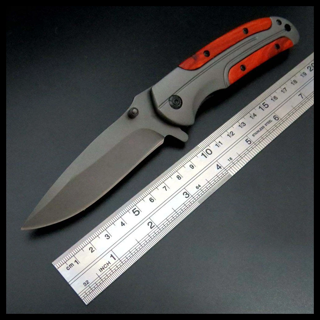 

ZZSQ DA43 Hot China Folding Blade Knife Steel Blade Red Wooden Handle Outdoor Camping Knives Survival Tactical Tools