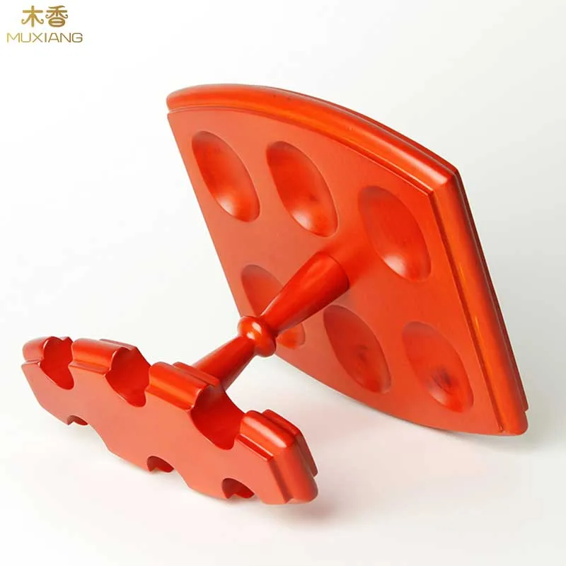 1 muxiang good quality beech wood pipe holder 6 seat smoking pipe rack vertical tobacco pipe stander for 6 pipes china factory sale