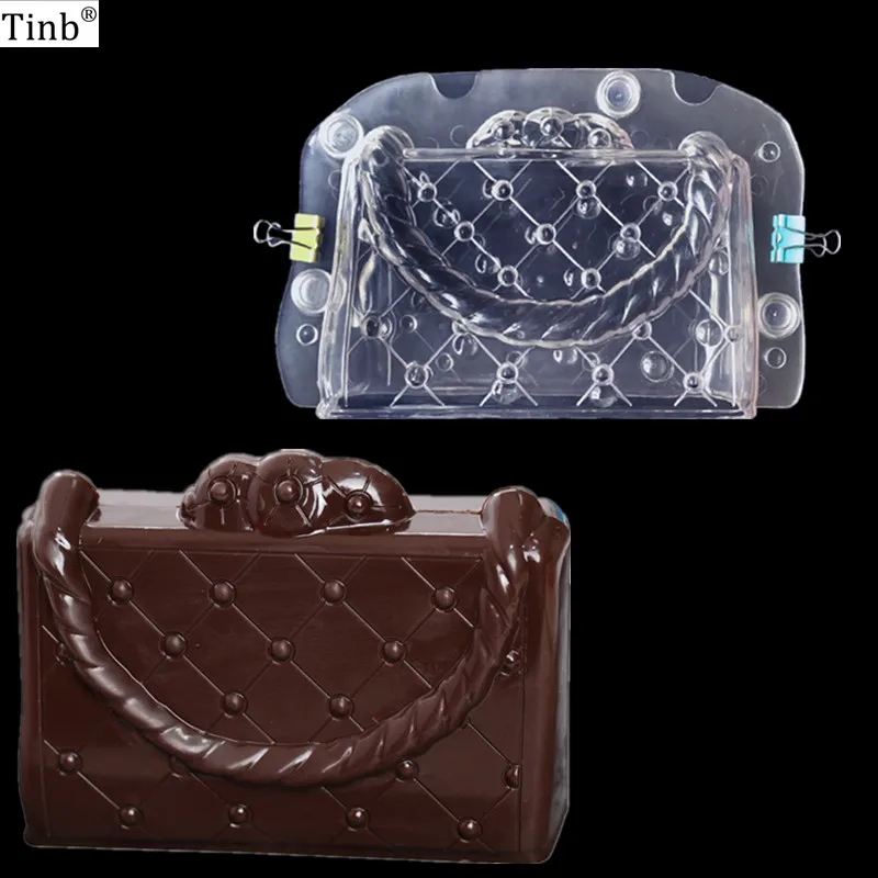 

DIY Handmade Cake 3D Stereo Lady'S Bag Chocolate Mold, Plastic Polycarbonate Bag Shaped Chocolate Making Tools Candy Cake Mold