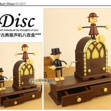 Музыкальная шкатулка на День святого Валентина, 8 тонов, механический тип, подарки, куклы для влюбленных