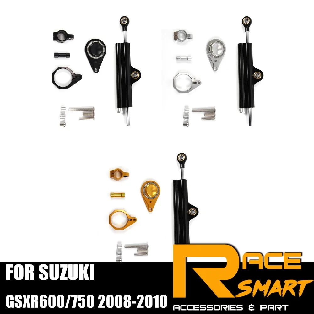 

For SUZUKI GSXR600 750 2008 2009 2010 Steering Damper Stabilizer Kit Motorcycle accessories CNC GSXR-600 GSXR-750 GSXR 600 750