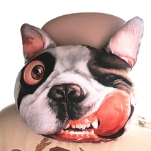 OTOKIT Cool 3D Gedruckt SharPei Dog Face Auto Nackenstütze Weiche Auto Kopfnackenstütze Kissen Kopfstütze Auto Aktivkohle Sitzbezug