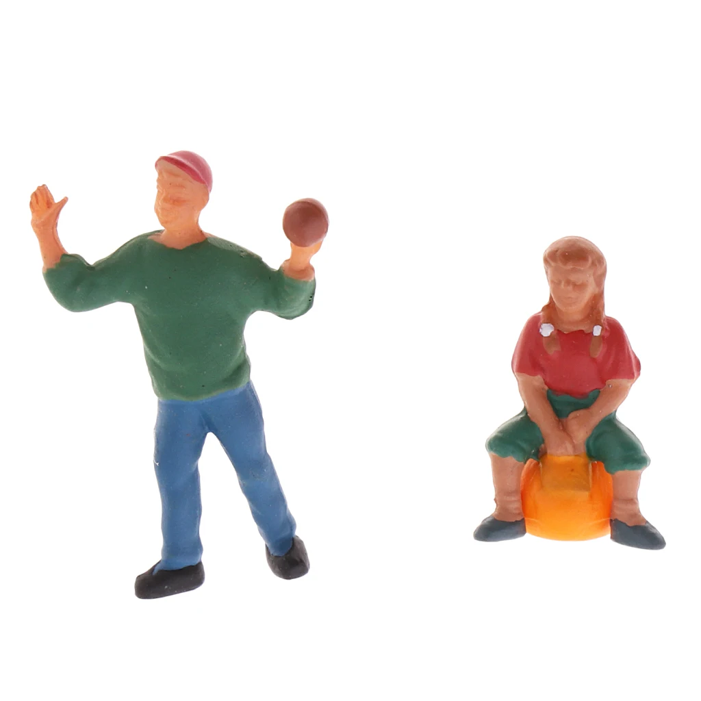 1/87 People Passenger Ation Figure Models Painted HO OO for RR Railroad Street Park Scenery Diorama Architecture