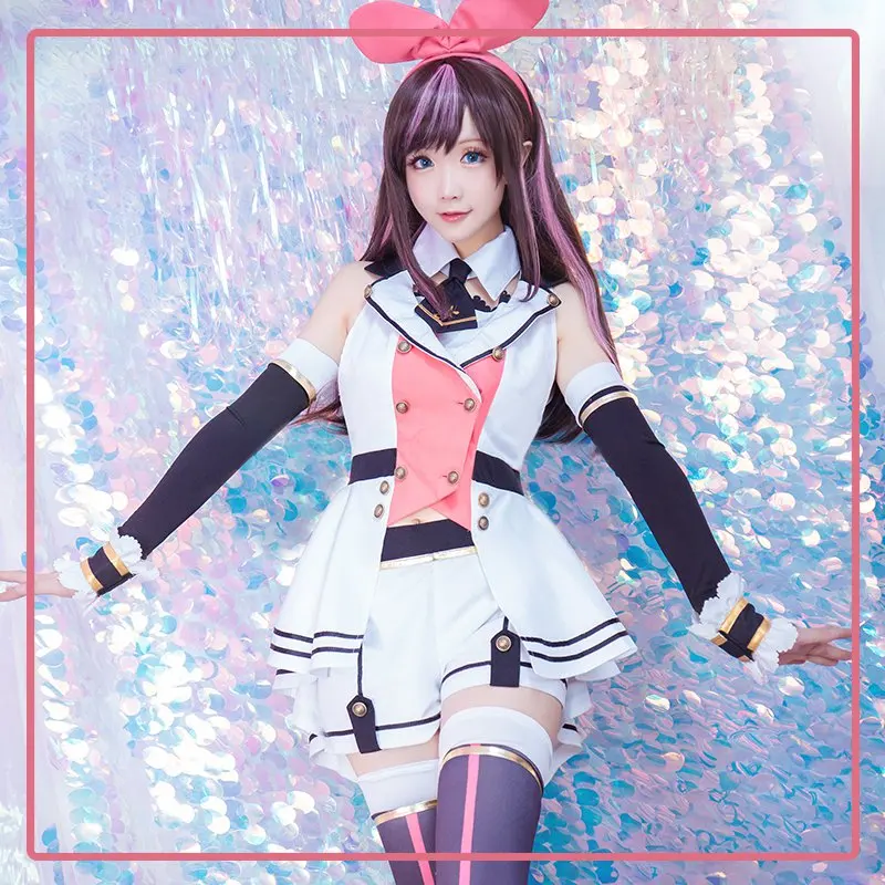 

Anime! Kizuna AI Channel YouTube New Outfit Uniform Cosplay Costume Lovely Daily Suit Halloween Costumes for Women Full Set