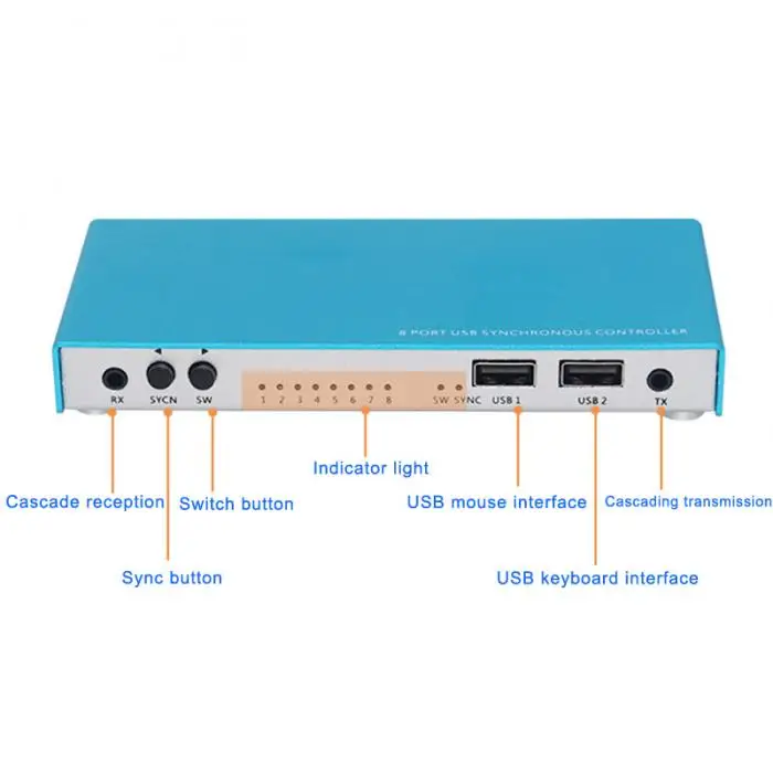 8 Порты и разъёмы Synchronizor USB клавиатура Мышь синхронный Управление; для нескольких ПК игры Управление