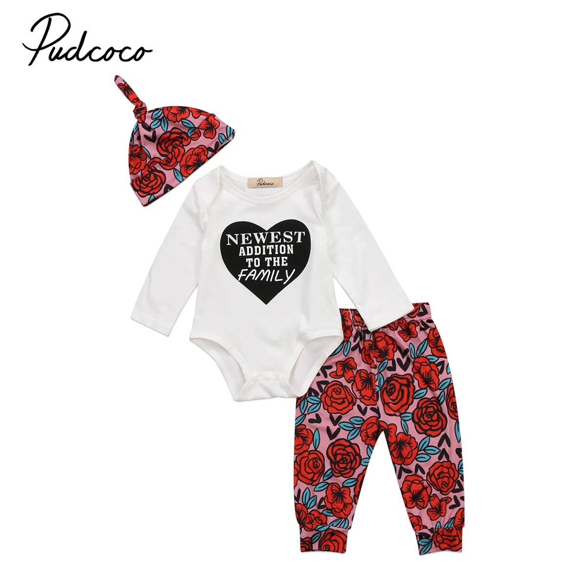 Autumn Newborn Baby girl Clothing Letter love heart shape romper+red
