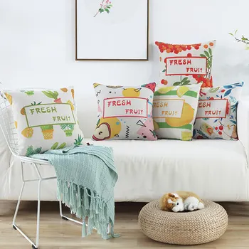 

Rural style fabric cotton and linen printed pillow sofa cushion office pillow car waist pillow