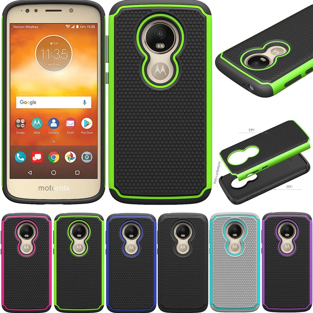 

Dual Layer Hybrid Armor Case Shockproof Protective Soft Silicone & Hard Back Cover For Motorola Moto E5 Play / Moto E5 Cruise