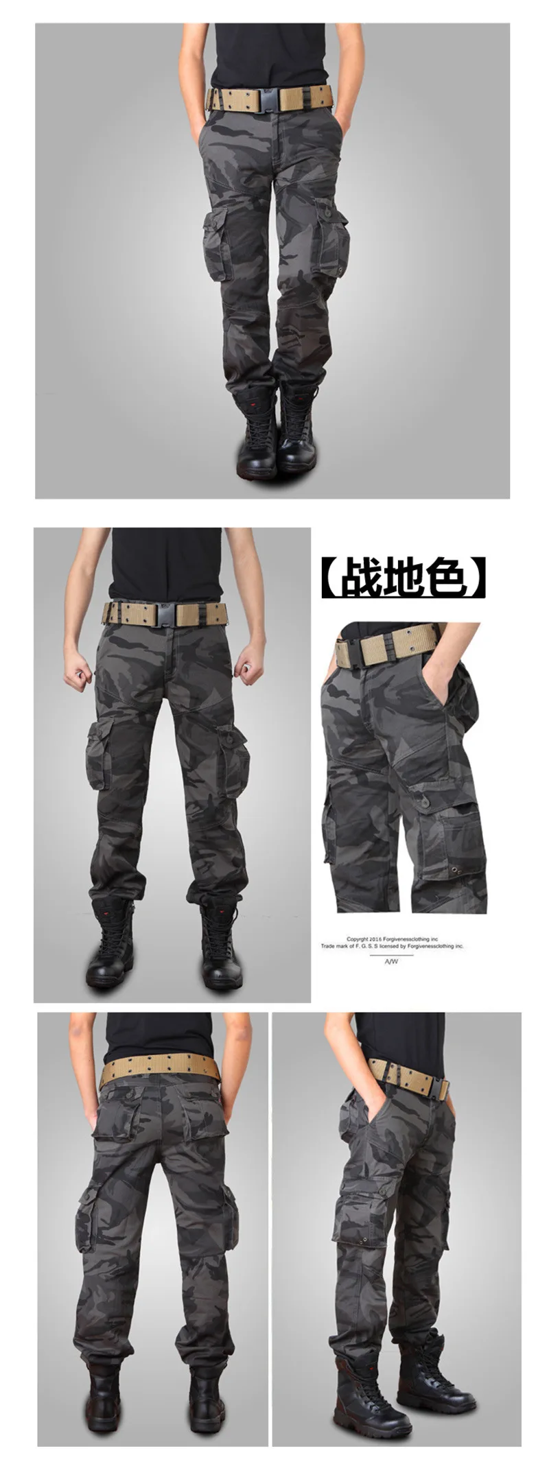 Город Тактический Cargo Pants Для мужчин в стиле милитари штаны хлопок Многие карманы растянуть гибкие Ман Повседневное армии Стиль мешковатые