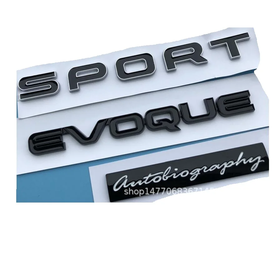 Silver BlackAutobiography SUPERCHARGED Trunk Letters Badge Emblem Emblems Badges for Discovery Range Rover Black-red letters, Autobiography