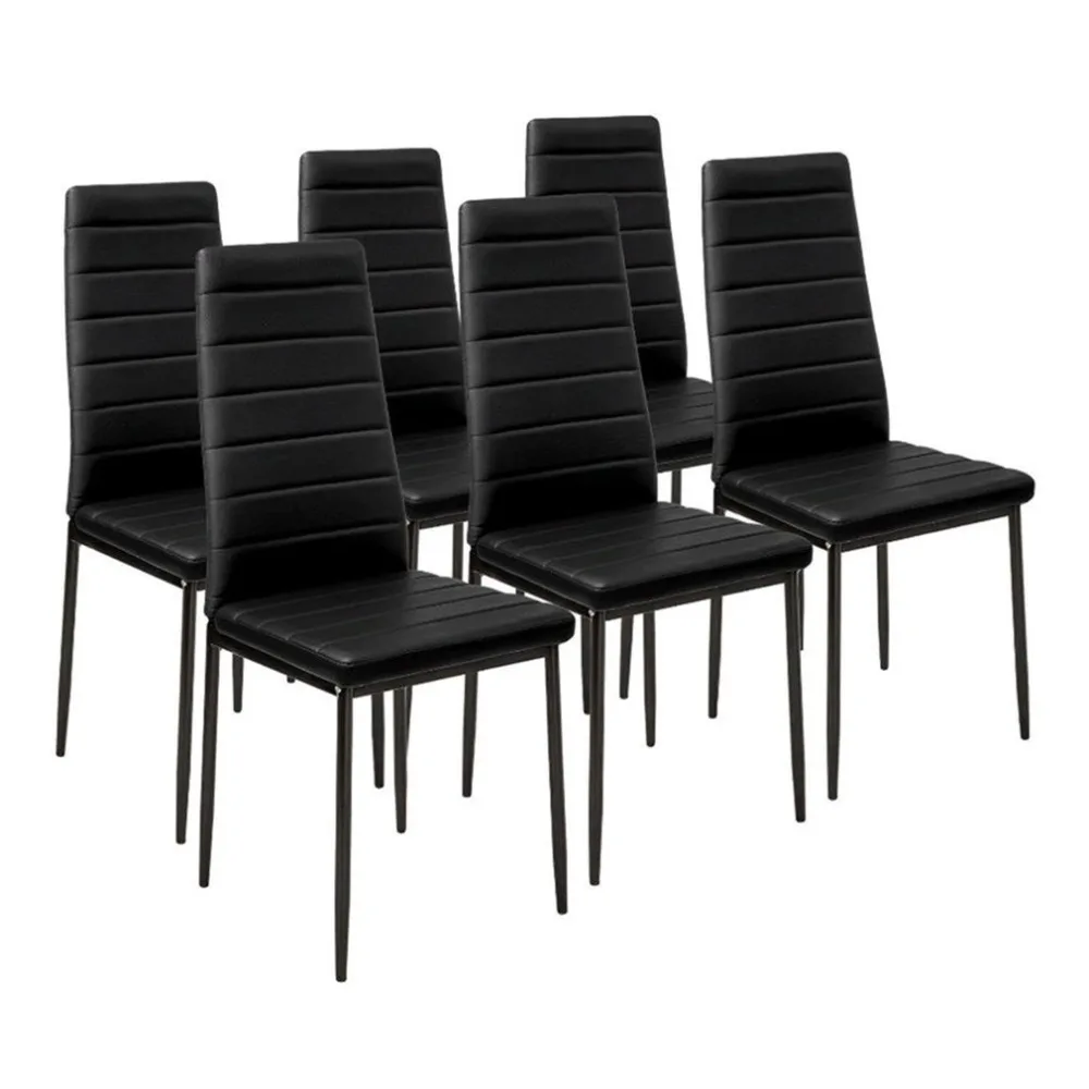 

Modern 6pcs Striped Dining Chairs High Backrest Dining Room Kitchen Breakfast Chair Home Comfortable Decorative Furniture