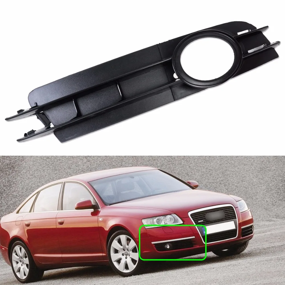 DWCX 1Pcs New Black Front Right Bumper Fog Light Lamp Grill Grille 4F0