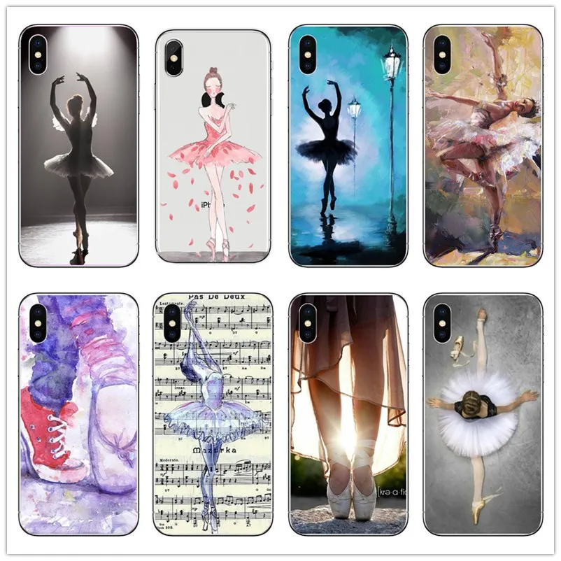 

Ballet Dancer girl Style transparent clear phone shell case for iPhone 6 6s Plus 7 7Plus SE 5s 8 8Plus X BALLERINA GIRL Case