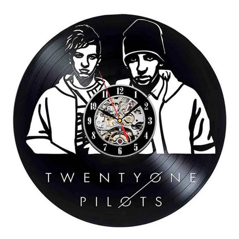 Серия Twenty One Pilots настенные часы современный дизайн 3D наклейки креативные виниловые пластинки часы настенные часы искусство домашний декор 12 дюймов