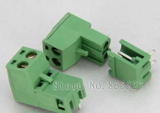 

120pcs/LOT Connector terminal 5.08mm 2pin 90 degrees green