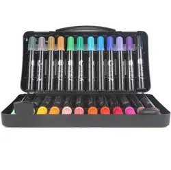 24 цвета/набор цветов Акварель Pen Черный чехол для Фотоальбом украшения канцелярские маркеры Маркер Бесплатная доставка