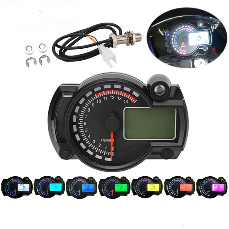 

Waterproof LCD Motorcycle digital speedometer Motorcycle Gauges Cluster Speedometer Tachometer Meter Odometer Instrument