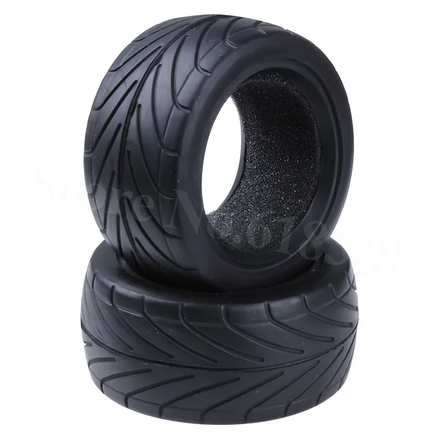 Cheap 2Pcs RC 1/10 Buggy Front/Rear Robber Tires OD:83mm ID:61mm With Foam Inserts For Off Road Model Car Tyre Parts