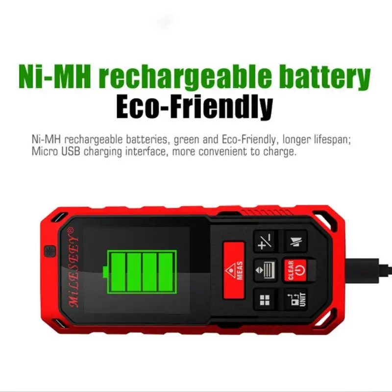 

Mileseey S2 Handheld Rechargeable Infrared Laser Rangefinder Distance Meter