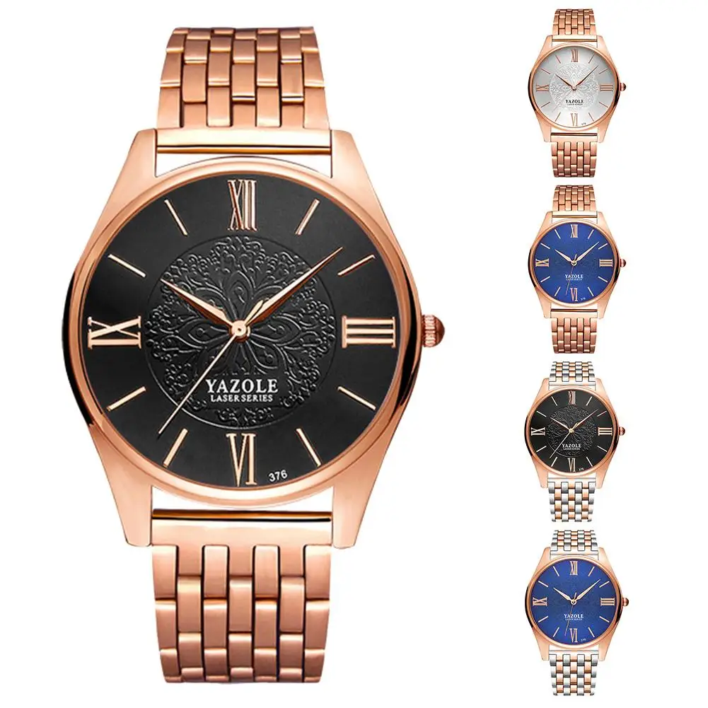 

Simple Men Texture Pattern Roman Numerals Round Dial Mesh Quartz Wrist Watch