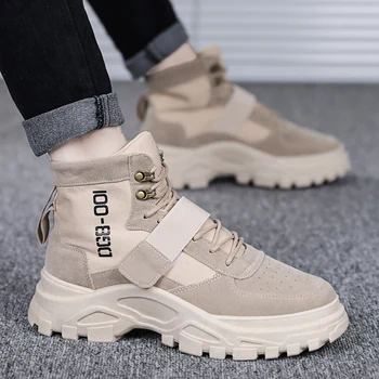 

Male Suede Height Increase High Top Military Tactical Mens Boots Special Force Leather Desert Combat Ankle Boot Army Work Shoes