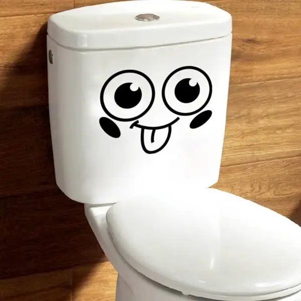 Funny Bathroom Toilet Seat Sticker DIY Removable Sticker Smile Face