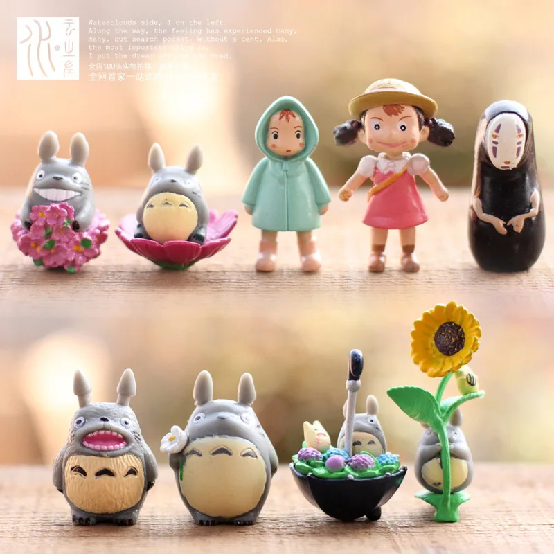 

Kawaii Anime Figure Totoro For Micro Landscape Kids Toys Of 9 Pieces/lot Anime Simulation Toys For Children Good Deco For Family