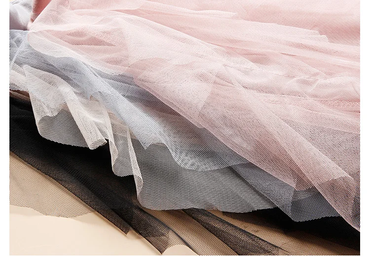 Лето 2019 Женская юбка Корейская Тюлевая сетчатая миди юбка нерегулярные женские юбки черная элегантная одежда длинная Falda Mujer KJ1740