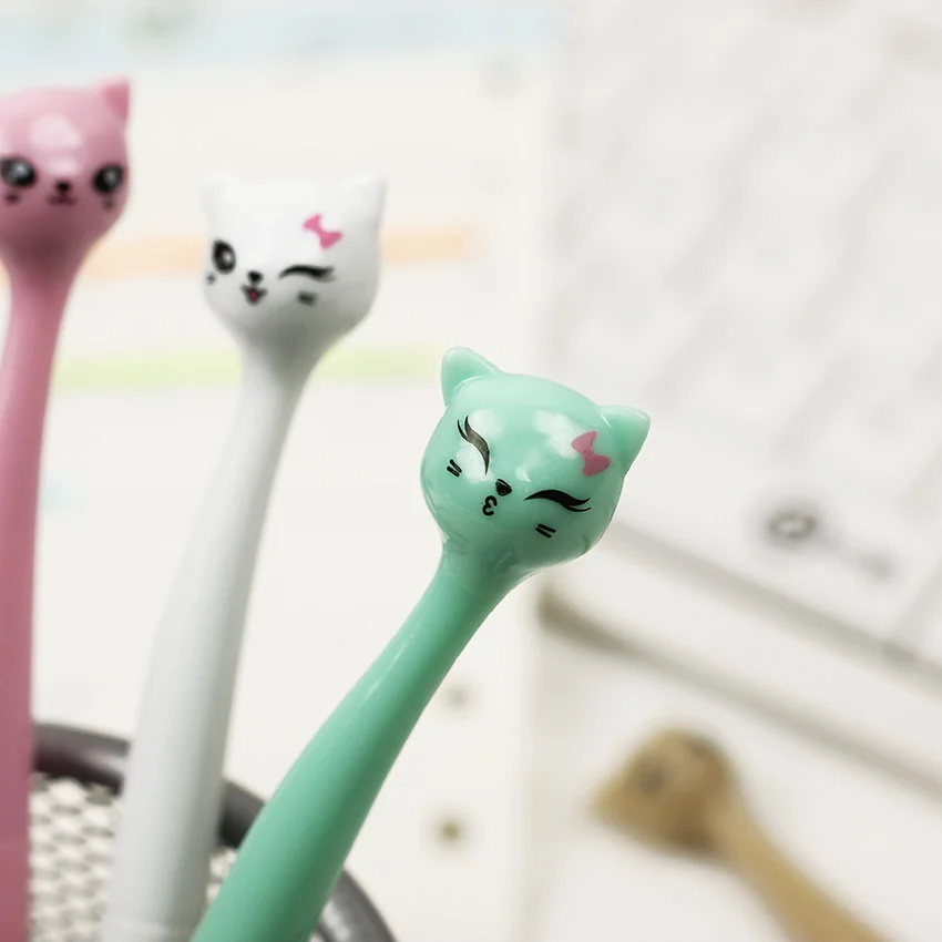 4 шт гелевые ручки для кошек, Эсколар каваи, канцелярские ручки, креативный подарок, офисные школьные принадлежности