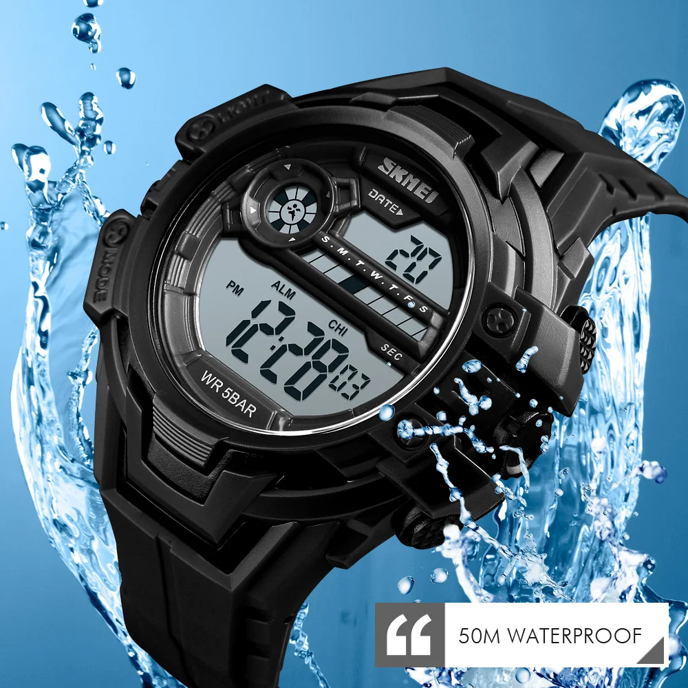 

SKMEI Watch Men Digital Outdoor Sports LED Display Sports Military Hour Chronograph Fashion Retro Wristwatch Relogio