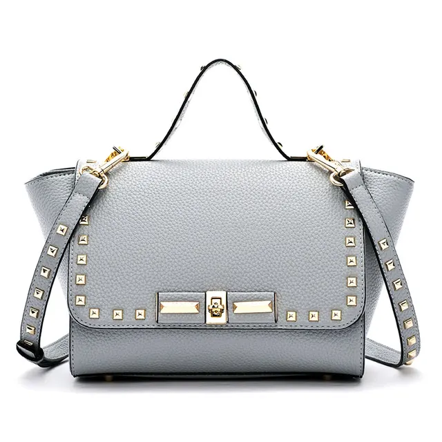 Doodoo New Style Women S Leather Studded Rivets Tze Satchel Tote Doodoo New Style Women S Leather Studded Rivets Tze Satchel Tote Bag Purse Top Handle Handbag Shoulder