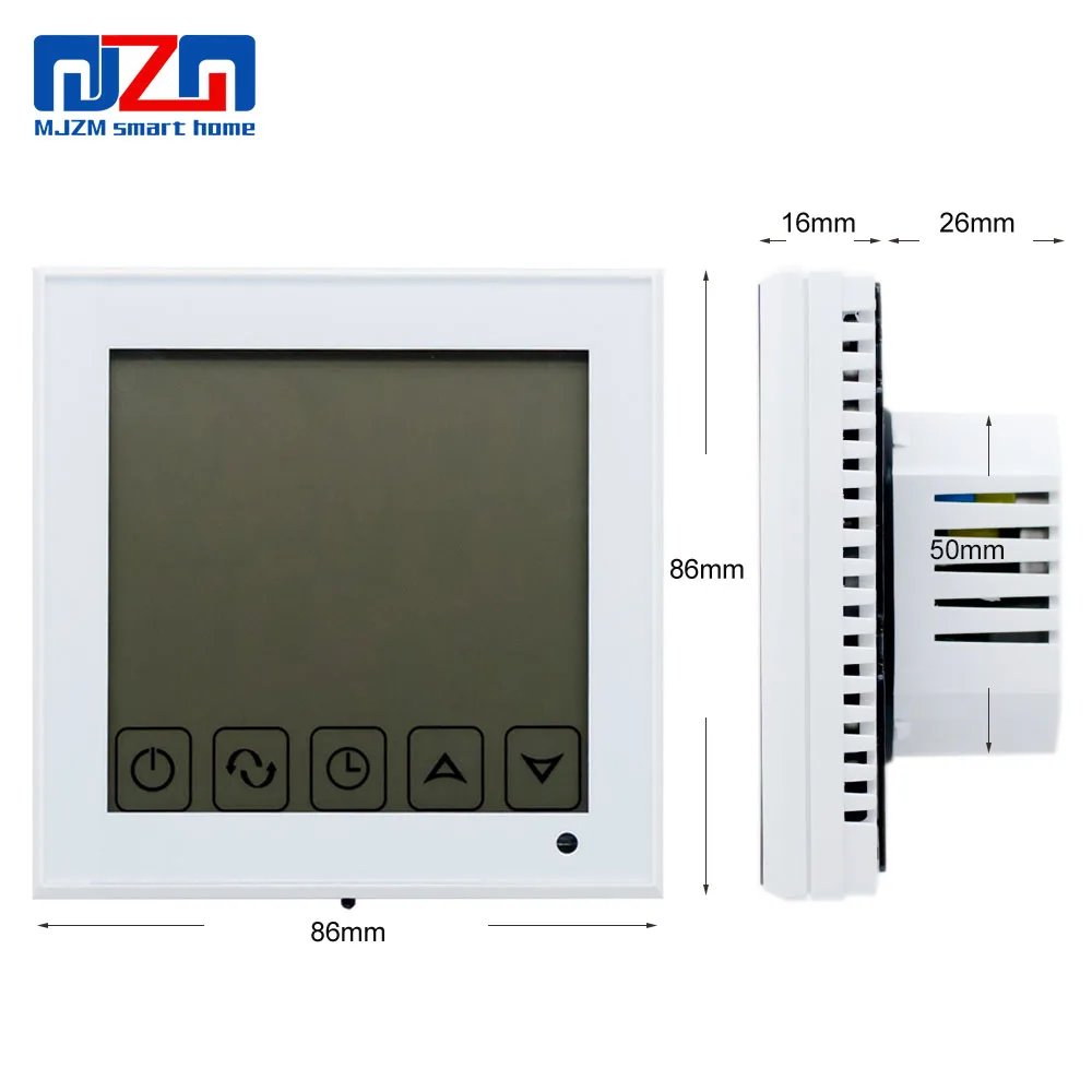 MJZM 16A03-1 сенсорный экран термостат для электрического теплого пола терморегулятор теплый пол цифровой регулятор температуры