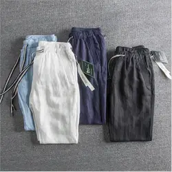 Весна-лето, новые удобные брюки из хлопка и конопли, внешняя торговля, оригинальные мужские повседневные брюки