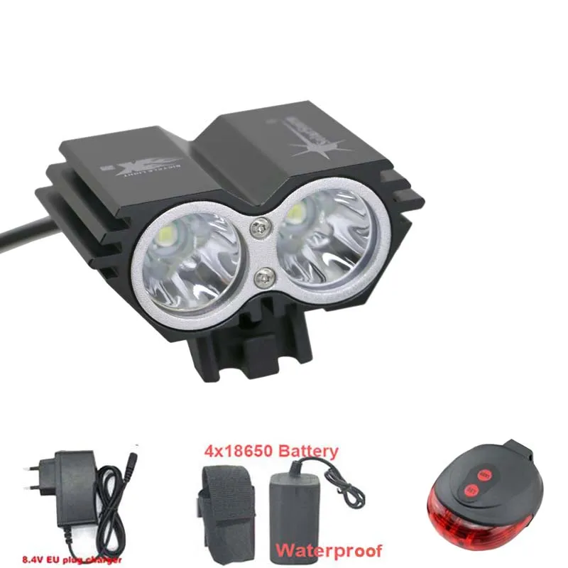 

solarstorm x2 Bicycle Light 2x LED Cycling 2x T6 Lamp 4x18650 Waterproof Battery With Safety Rear Light