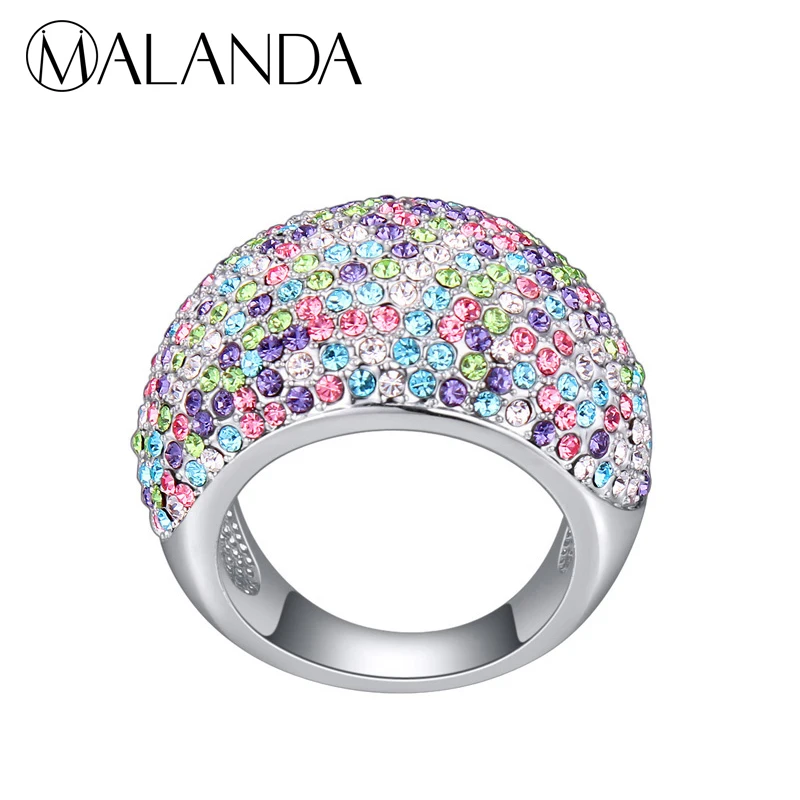 Malanda Новые круговой кристаллами от Swarovski великолепные Кольца для Для женщин Мода