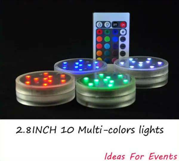 

20pcs Multi Colors Remote controlled submersible Led light base waterproof Wedding Xmas Party Floralytes centerpiece Decoration