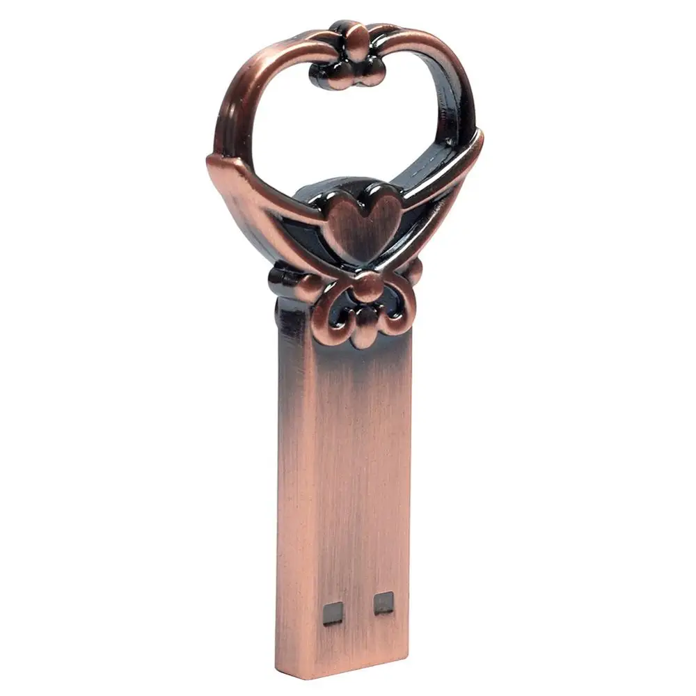 LEIZHAN металлический USB флеш-накопитель Love Key Shape pendrive U Disk 4 ГБ 8 16 32 64 menmory stick usb drive