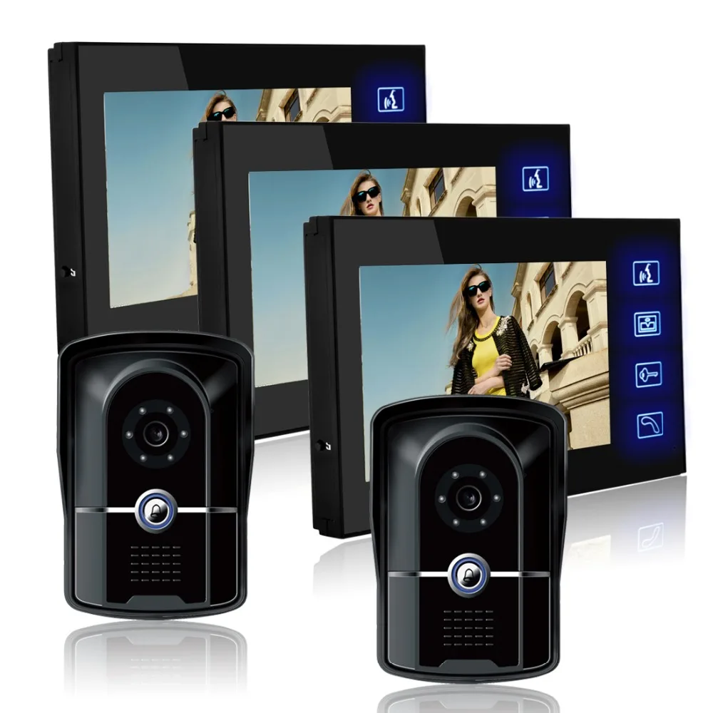 

Intercom doorbell Wired 7 inch LCD Color Video door phone Intercom System 700 line HD Camera Home Security Waterproof level IP55