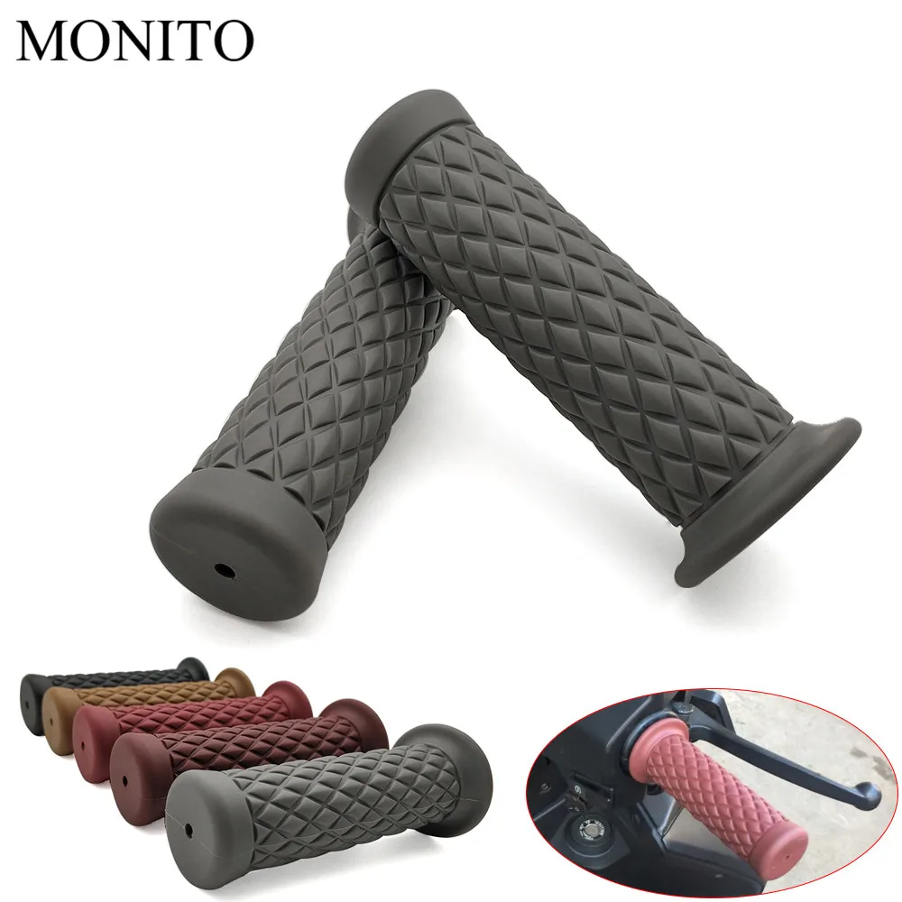 

7/8" 22MM Vintage rubber Cafe Racer handlebar Motorcycle handle grips For YAMAHA FZ8 FZ6 XSR700 XSR900 XSR 900 XV950 XV 250 950